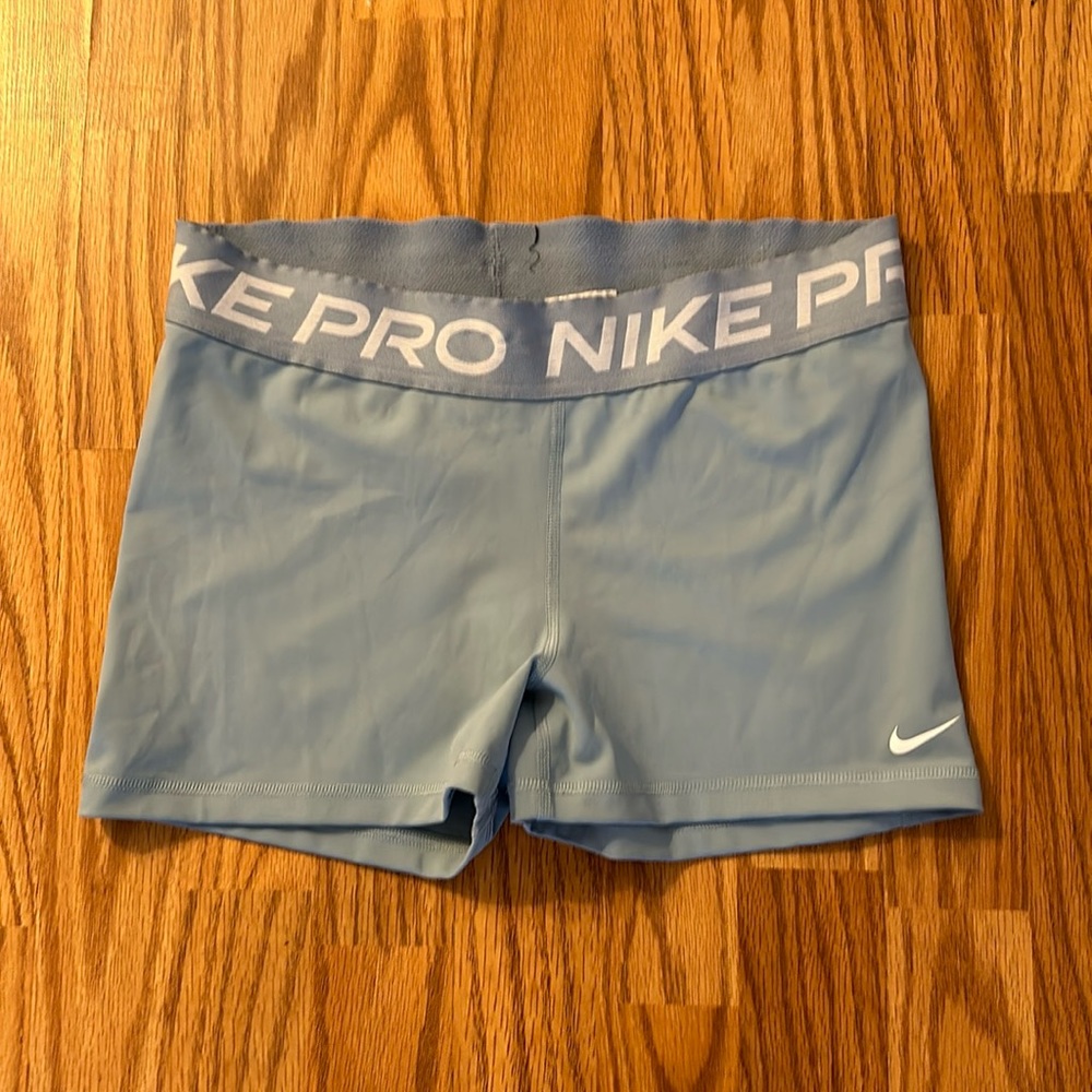 Blue Nike pro gym shorts